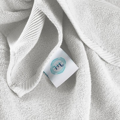 Luxurious White Cotton 6-Piece Bath Towel and Washcloth Set