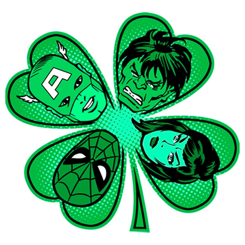Girl's Marvel St. Patrick's Day Hero Four-Leaf Clover T-Shirt, 2 of 5