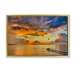Stupell Industries Sunset and Ocean Clouds Floating Frame Canvas Art - 1 of 4