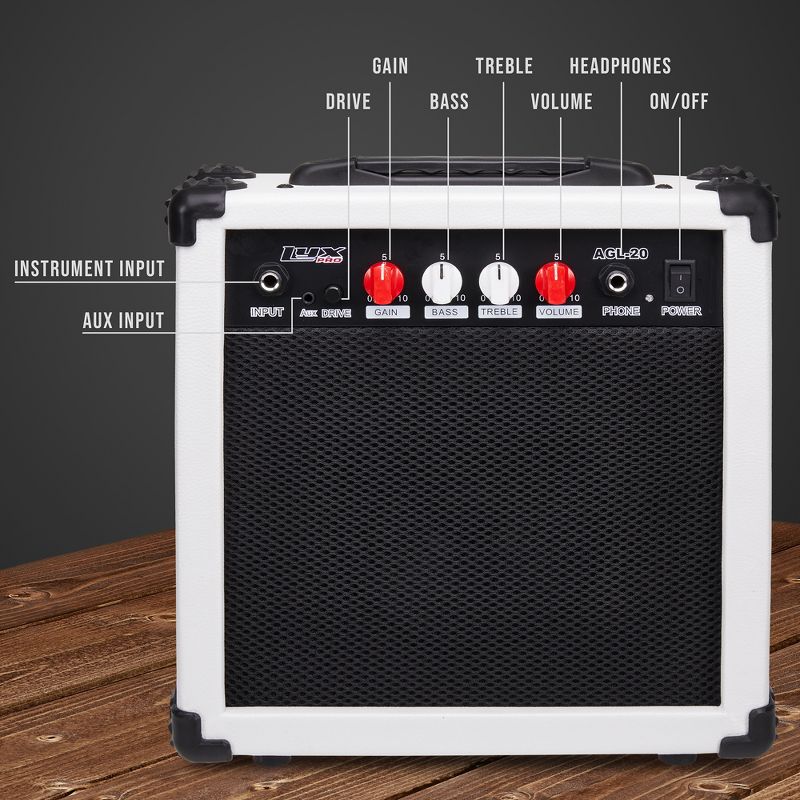 LyxPro Electric Guitar Amp, 20w Portable Mini Amplifier, 2 of 6