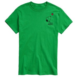 Men's - Peanuts - Snoopy with Red Heart Short Sleeve Graphic T-Shirt - 1 of 4