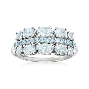 Ross-Simons 1.00 Aquamarine and .20 Swiss Blue Topaz Ring in Sterling Silver - 1 of 4