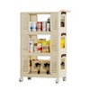Skran 3-Tier Multifunction Utility Rolling Storage Organizer,Mobile Shelving Unit Cart with Lockable Wheels for Bathroom,Laundry,Living Room, Beige - 4 of 4