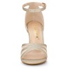 Allegra K Women's Glitter Mesh Stiletto Heel Ankle Buckle Strap Sandals - 3 of 4