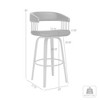 HomeRoots 26" Cream And Wood Brown Faux Leather Swivel Counter Height Bar Chair - 3 of 4