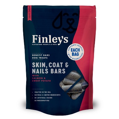 Finley's Skin, Coat & Nails Bars Soft Chew Benefit Bars with Salmon & Sweet Potato Flavor Dog Treat - 16oz