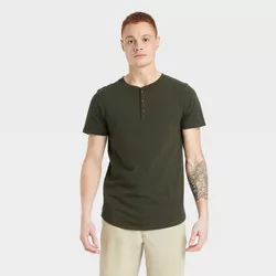 Men's Supima Cotton Henley T-Shirt - All in Motion™ Olive Green XXL