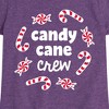 Girls' - Instant Message - Christmas Candy Cane Crew Fitted Short Sleeve Graphic T-Shirt - 2 of 4