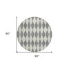Gray And Ivory Geometric Washable Indoor Outdoor Area Rug - 3 of 4