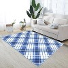 Washable Geometric Runner Rug, Non-Slip Low Pile Carpet, Foldable Stain-Resistant Plaid Floor Mat for Hallway or Entryway - 3 of 4