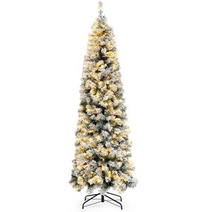 Pre-Lit Flocked LED Douglas Fir Artificial Christmas Tree - 1 of 4