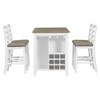 Whisen 5-Piece Multi-Functional Rubber Wood Counter Height Dining Set with 4 Padded Chairs - 4 of 4