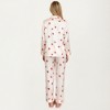 Anna-Kaci Lounge Women's 2-Piece Set Satin Heart Print Pajama Top with Contrast Piping Matched with Relaxed Straight-Leg Pants - 4 of 4