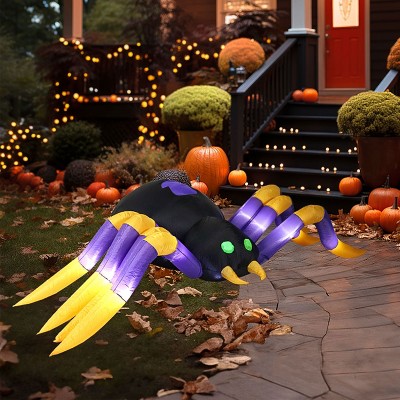 Sunnydaze Indoor/Outdoor Halloween Terrifying Tarantula Spider Inflatable Yard Decoration - 109.5"