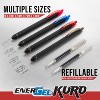 4ct EnerGel Kuro Liquid Gel Pen 0.7mm Medium Line Black - Pentel: Quick Drying, Rubber Grip, Office Stationery - 4 of 4
