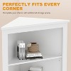 Rattan Corner Cabinet with 2 Doors and 3 Open Shelves, Corner Storage Cabinet with Adjustable Shelf - 2 of 4