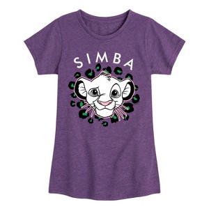 Girls' - Disney - Cheetah Print Fitted Short Sleeve Graphic T-Shirt - 1 of 4