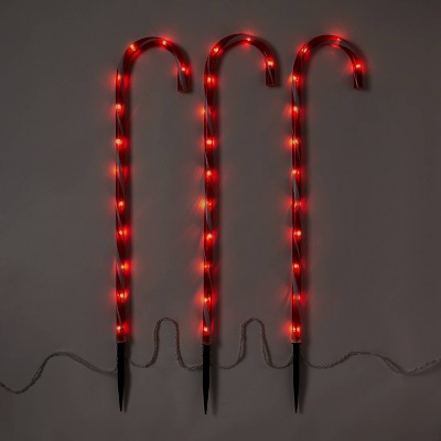 3ct/28in Candy Cane Christmas Path Lights - Wondershop™