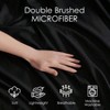 Black Duvet Cover Queen Size - 3 Piece Set, Soft Double Brushed, 90x90 Inch Duvet with Button Closure, 2 Pillow Shams - 4 of 4