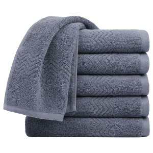 PiccoCasa Home Hotel Luxury Soft and Absorbent 100% Cotton Hand Towels 6 Pcs - 1 of 4
