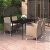 vidaXL Garden Dining Set Beige PE Rattan 5-Piece Set Durable - 2 of 4