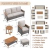 Buenhomino 10-Piece Outdoor Patio Set – 4 Single Chairs, Sofa, 2 Side Tables, 2 Ottomans & Coffee Table, All-Weather Wicker, Beige - 4 of 4