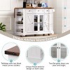 YOOCOZZ Farmhouse Wood Kitchen Cart with Socket, Hidden Wheels, Storage Racks and Drawers - 4 of 4