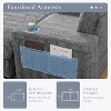 Indoor Oversized Chaise Lounge: Faux Rabbit Fur Sofa Bed with Storage, Armrests, Cup Holders - Perfect Reading Couch for Living Room or Bedroom - 3 of 4