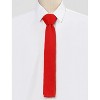 Allegra K Men's Knit Self-Tied Solid Color Skinny Square Tipping Ties - 2 of 4