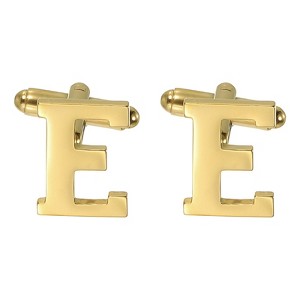 Unique Bargains Men Weddings Gift Classic Alphabet Cuff Links with Box 2 Pcs - 1 of 3