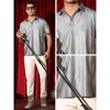 Lars Amadeus Men's Sparkle Dots Printed Short Sleeves Shiny Golf Metallic Polo Shirts - 4 of 4