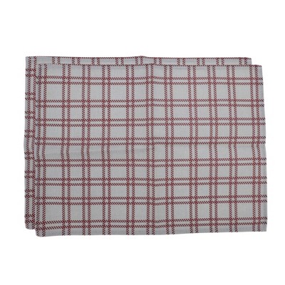 Unique Bargains Christmas Place Mats Red Snowflake Linen Red White 13"x17.7" 2 Pcs