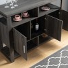 47" Wood Buffet Kitchen Cabinet with 3 Doors, TV Stand with Multi-Shelving, and Open Back Display for Living Room and Bedroom - 2 of 4