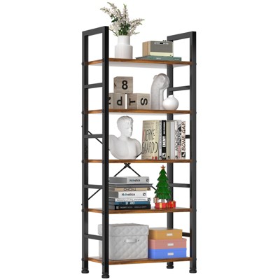Bookshelf, 5 Tier Bookshelves, Home Office Bookcase Shelf Storage Organizer, Free Standing Storage Shelving Unit for Bedroom, Living Room
