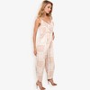 Anna-Kaci Women's Sleeveless Printed Jumpsuit with V-Neck Ruffle Detail and Wide-Leg Pants- Large, Beige - 3 of 4
