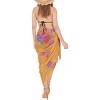 LA LEELA Women's Beachwear Summer Bikini Wraps Beach Wrap Sarong Coverups Skirt Swimsuit Swimwear Swim Cover Ups for Womens One Size Orange,Floral - 4 of 4