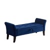 NicBex Modern 51.5" Velvet Fabric Storage Bench with Curved Arms for Bedroom and Living Room - 3 of 4
