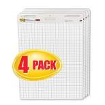 Post-It Self-Stick Easel Pad, 25 x 30 Inches, Grid Ruled, 30 Sheets, Pack of 4