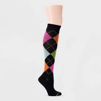 Dr. Motion Women's Mild Compression Argyle Knee High Socks 4-10