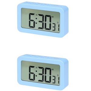 REGALWOVEN 2 Pcs Digital Smart Battery Powered Snooze Home Decor Alarm Clock 3.3 x 2 x 0.8 Inches - 1 of 4