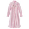 Collections Etc Smocked Embroidered Floral Zip-Front Long Sleeve Robe - 2 of 4
