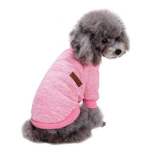 Gooby Dog Clothes Dogs Sweater Soft Puppies Clothing Winter Puppy Sweaters Warm Outfit for Dogs Small XXS XS Cat Apparel (Pink, XS) - 1 of 1