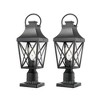 DOMETOUR 2-Pack Outdoor Post Light Fixture, Textured Black, 21.3in, with Pier Mount Base for Gardens, Yards, Entrances - 3 of 4