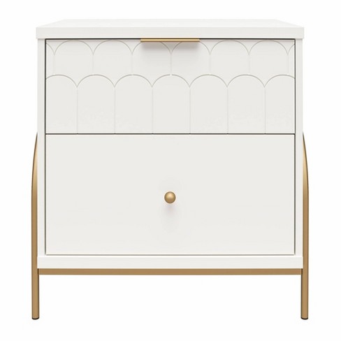 White and gold cheap nightstand target