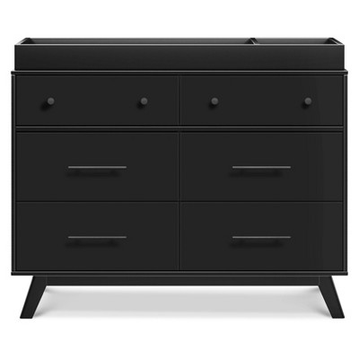 Ebony Mid-Century Modern 6-Drawer Nursery Dresser