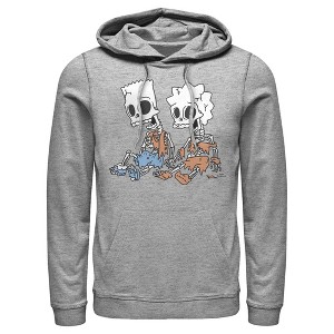 Men's The Simpsons Skeleton Bart and Lisa Pull Over Hoodie - 1 of 4