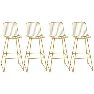 HOMCOM Modern Bar Stools, Metal Wire Bar Height Barstools, 30