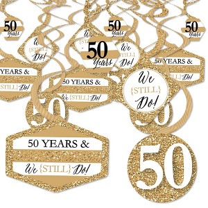 Big Dot of Happiness We Still Do - 50th Wedding Anniversary - Anniversary Party Hanging Decor - Party Decoration Swirls - Set of 40 - 1 of 4