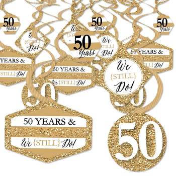 Big Dot of Happiness We Still Do - 50th Wedding Anniversary - Anniversary Party Hanging Decor - Party Decoration Swirls - Set of 40