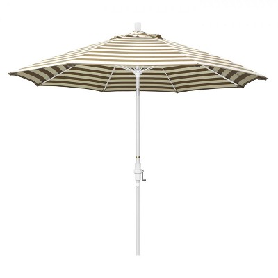 California Umbrella Sun Master Series 9 Ft Octagonal Aluminum Collar Tilt Patio Umbrella W/ Crank Lift & Fiberglass Ribs